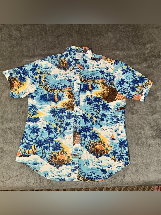 Brooks Brothers Other - Brooks Brothers tropical print short sleeve cotton shirt, size XL